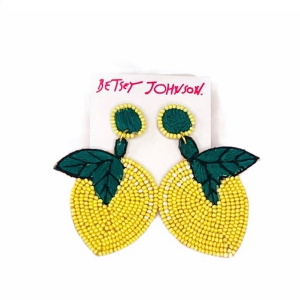 Betsey johnson lemon beaded drop earrings